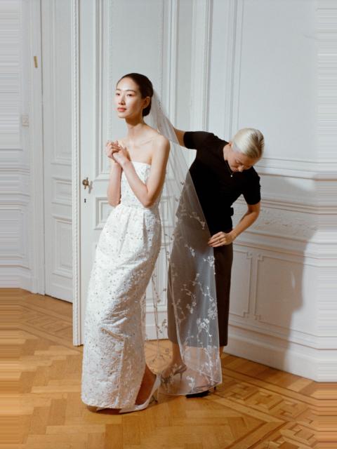 Long Veil Little Flowers Embroidery