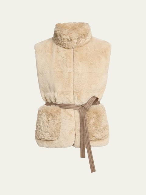 Joui Belted Faux Fur Vest