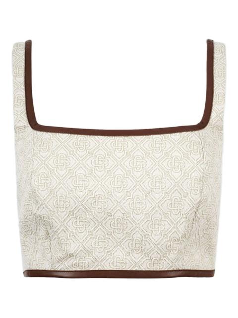 geometric-pattern square-neck top