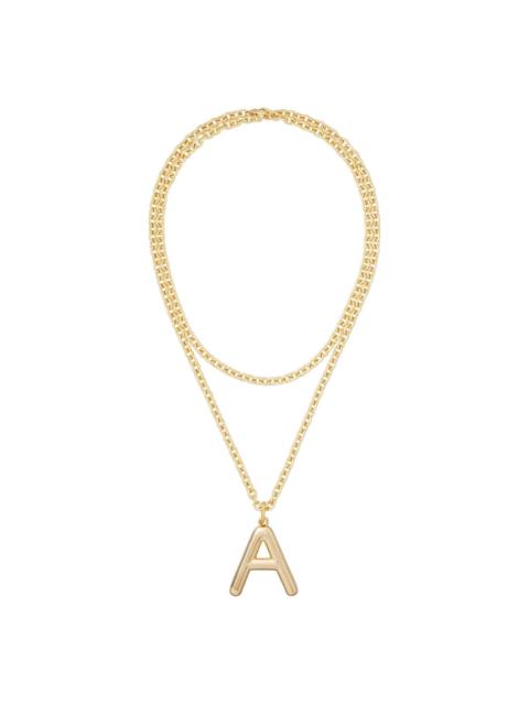 puffy initial necklace