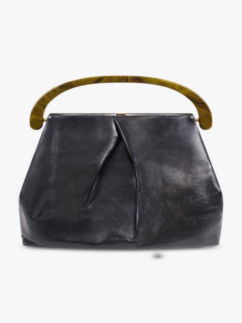 MEDIUM RESIN HANDLE BAG | BLACK