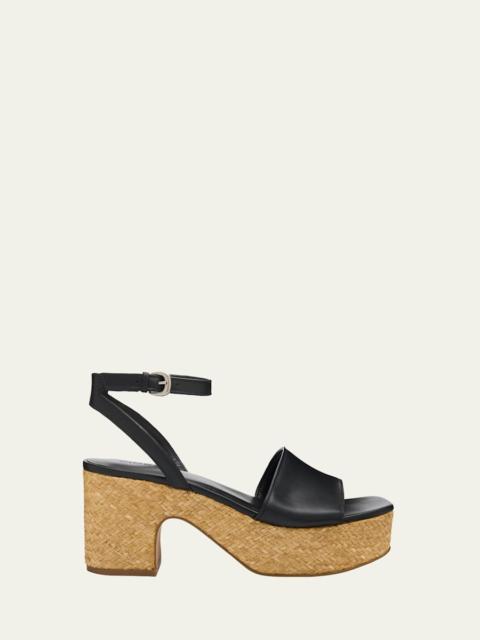 75mm Castella Leather Platform Sandals