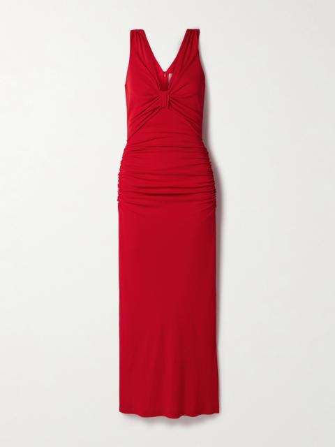 Ruched Stretch-jersey Maxi Dress