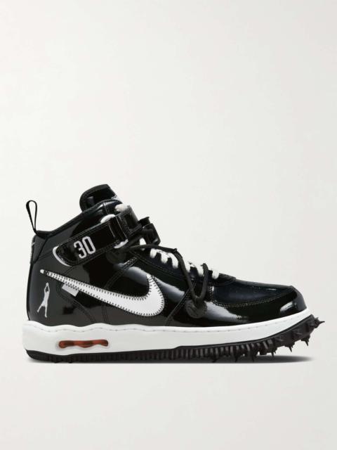+ Off-White Air Force 1 Mid Patent-Leather Sneakers