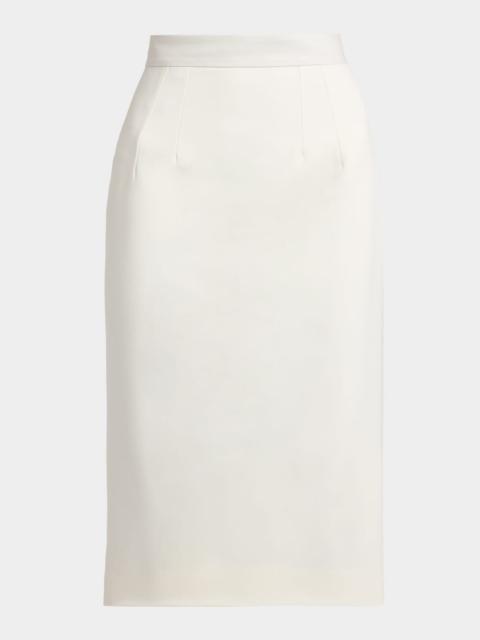Wool-Stretch Cady Pencil Skirt