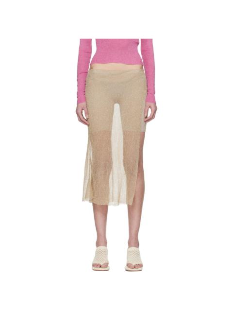 Gold Wrap Midi Skirt