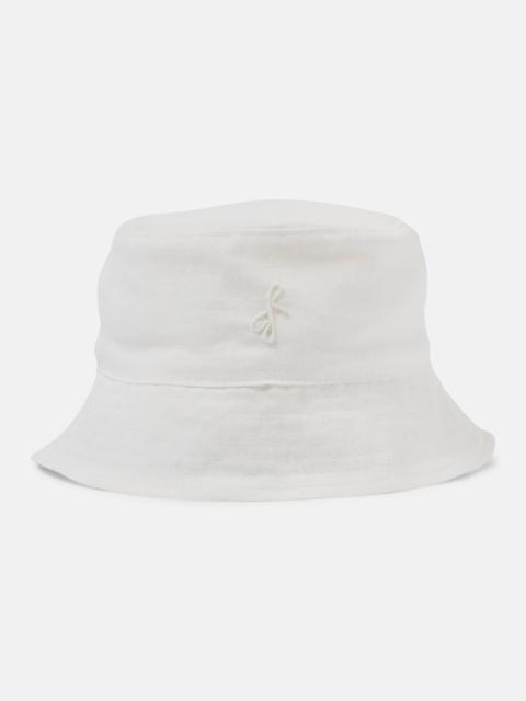 Monogram linen bucket hat