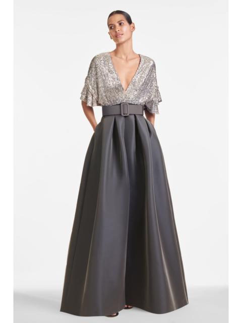 Simone Gown - Silver/Charcoal