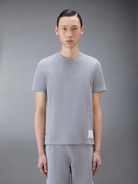 Light Grey Cotton Pique Center Back Stripe Relaxed Fit Tee