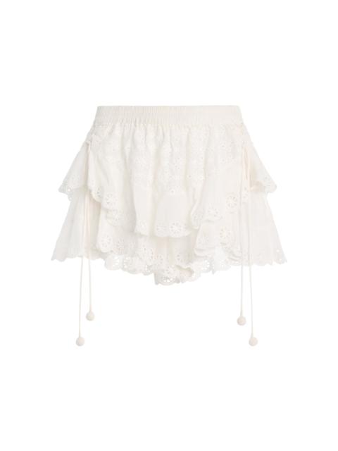 Neis Cotton-Silk Mini Skirt white