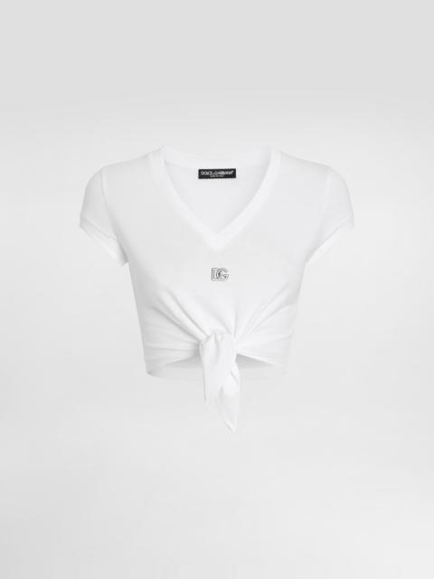 Jersey T-shirt with DG logo and knot detail