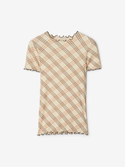 Check Stretch Cotton T-shirt