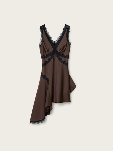 ILKA ASYMMETRIC LACE MINI DRESS
