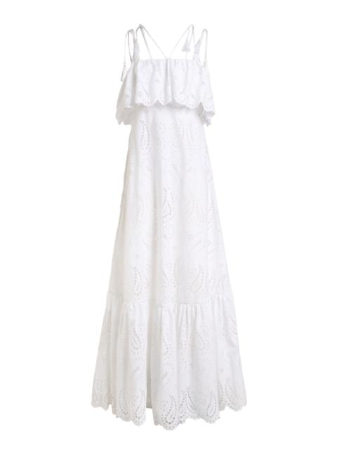 Cotton-Blend Maxi Dress white