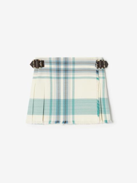 Check Viscose Blend Mini Kilt