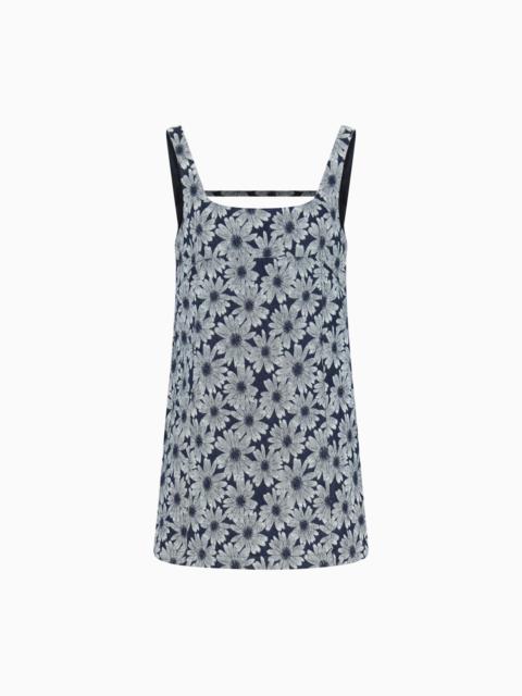 DENIM DRESS WITH ALL-OVER JACQUARD DAISIES FROM THE PEACE CAPSULE COLLECTION