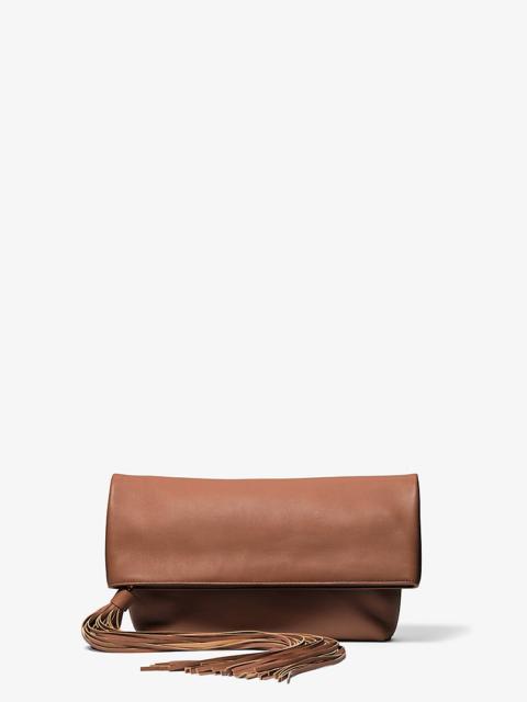 Thalitha Leather Foldover Clutch