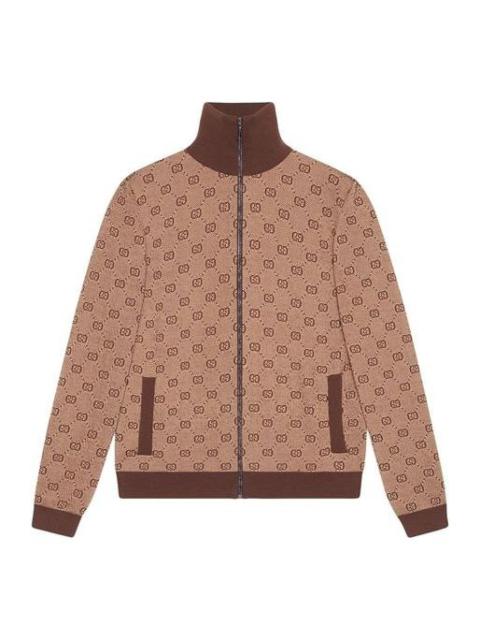 Gucci Jacquard Knit Pilot Jacket Coat Male Brown 572636-XKAKV-2094