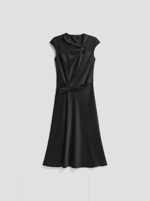 Twist Bodice Dress in Satin