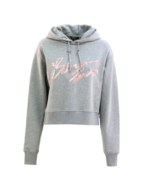 logo-embroidered hoodie