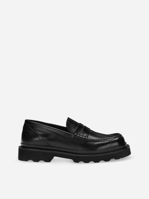 Brushed calfskin loafers