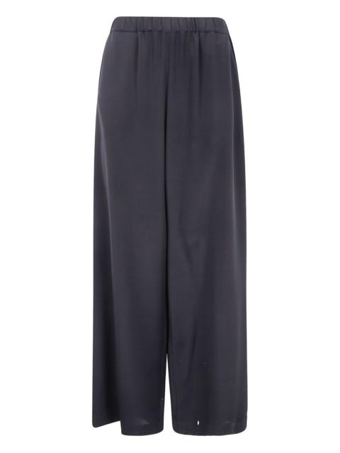 elasticated-waist silk trousers