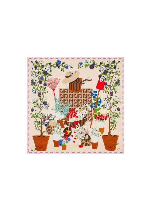 Printed silk foulard