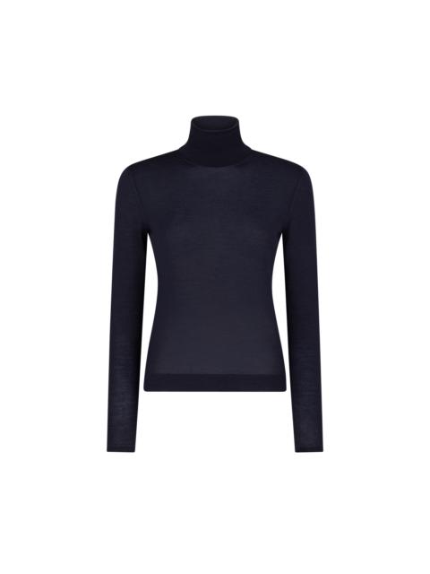 FINE CASHMERE SILK KNIT TURTLENECK TOP