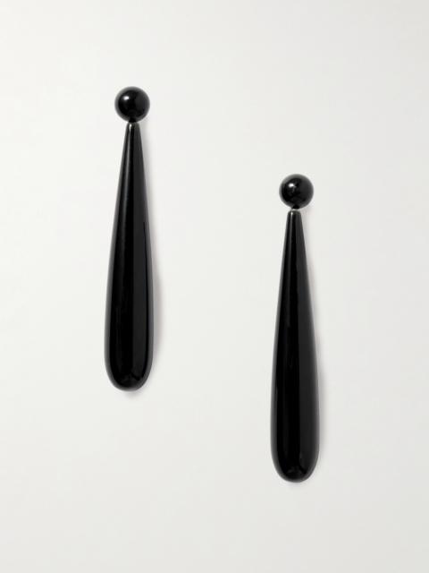 Angelika Silver Onyx Earrings