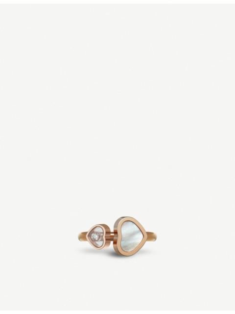 Happy Hearts 18c rose-gold and mother-of-pearl ring