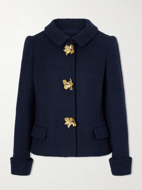 Embellished Cotton And Wool-blend Tweed Jacket