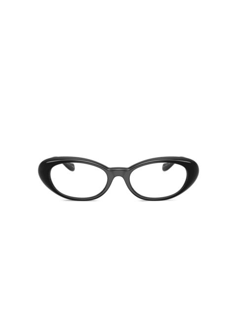 medusa-detail oval-frame glasses