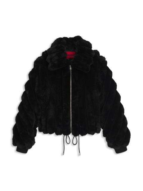 ADJUSTABLE-HEM JACKET IN FAUX FUR