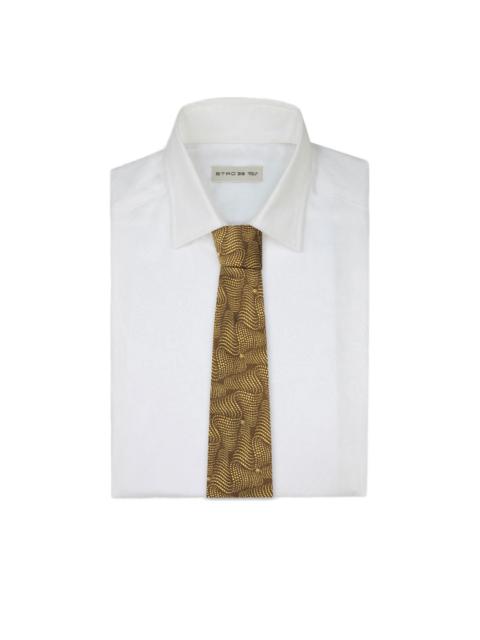 wave-pattern silk tie