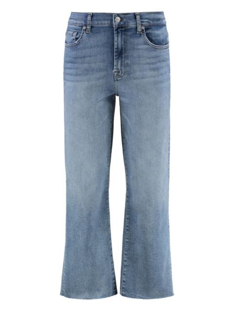 Alexa frayed-hem cropped bootcut jeans