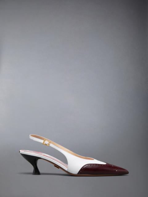SOFT SPAZZOLATO SHINY CALF WINGTIP SLINGBACK 50MM