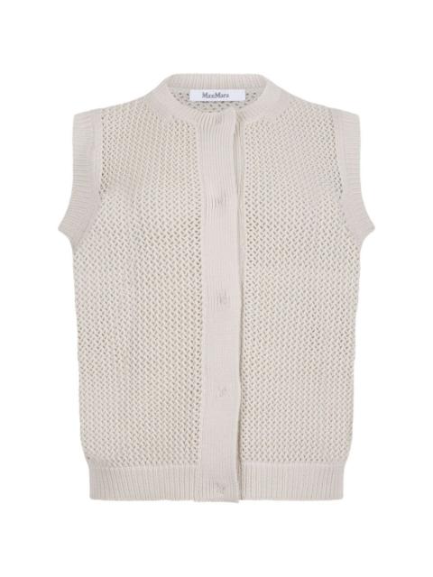 Nome open knit button vest
