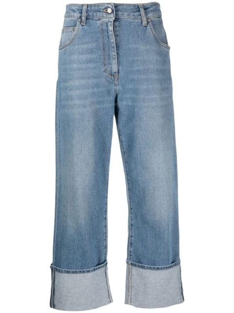 high-waisted cropped jeans