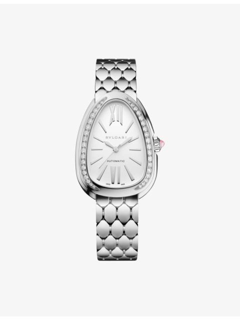 Serpenti Seduttori Diamond And Stainless-Steel Automatic Watch 34mm