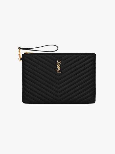 CASSANDRE MATELASSÉ TABLET POUCH IN LEATHER