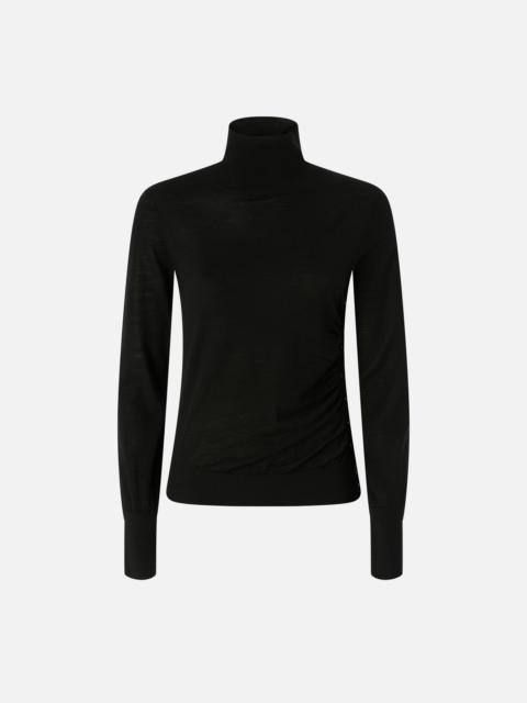 WOOL TURTLENECK WITH SIDE BUTTONS