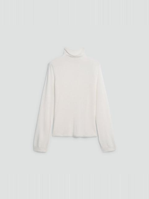 Slit Sleeve Turtleneck Sweater in Wool-Viscose