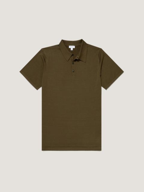 Sea Island Cotton Knit Polo Shirt