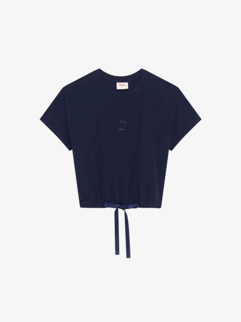 Satin ribbon crop top