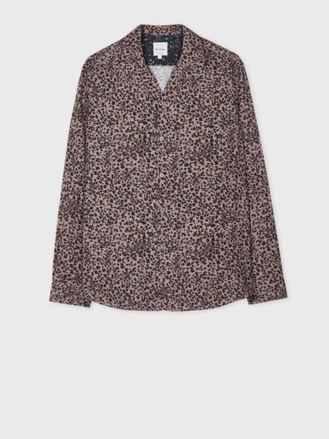 Dusky Pink 'Leopard' Print Viscose Shirt