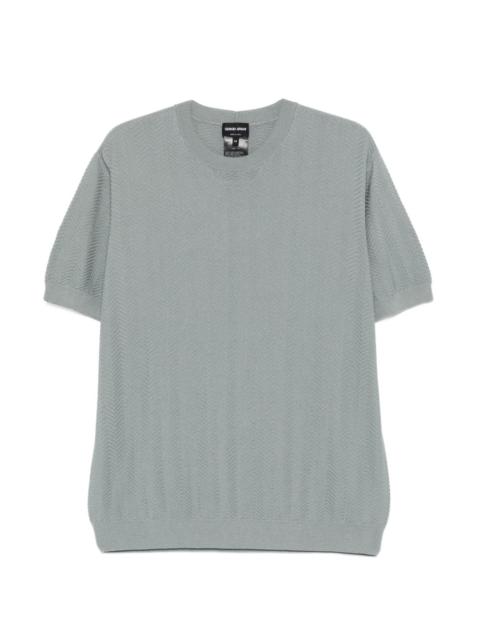 textured short-sleeve T-shirt