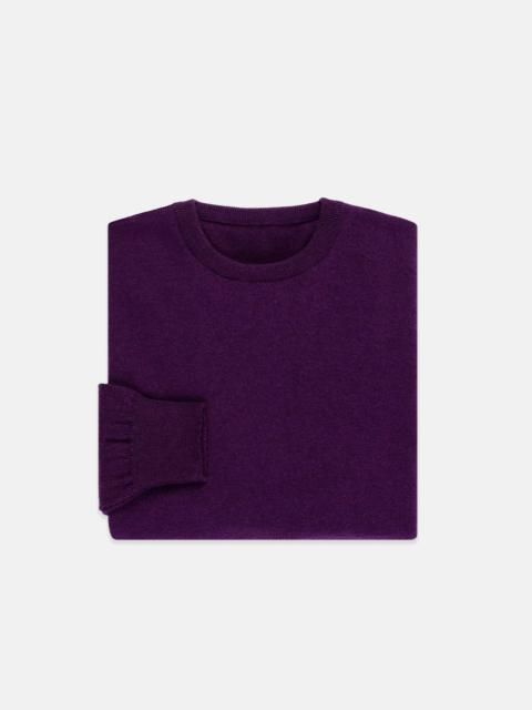 MADE-IN-SCOTLAND PURPLE CASHMERE CREWNECK SWEATER