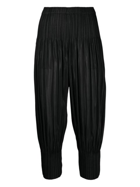 pleated-panel trousers