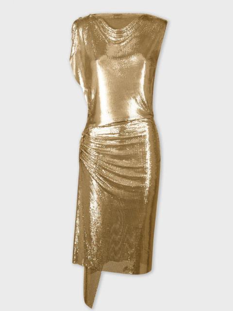 GOLD CHAINMAIL DRAPÉ PRESSION DRESS