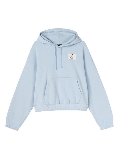 (WMNS) Air Jordan Casual Sports Knit Loose Hoodie Short Blue DD6999-438